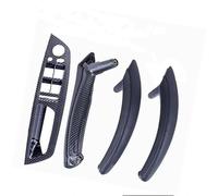 HUVNEXA RHD LHD interior ABS cubierta exterior de cuero manija puerta reposabrazos conjunto panel embellecedor, for, X5 X6 E70 E71 2007-2013 Tirador de puerta para coche(BLACK LHD-CF-Hige)