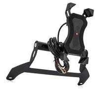 HUVNEXA Soporte for teléfono de Motocicleta, for ADV 150, for Adv150 2019 2020, Soporte navegación, for, for Placa GPS for móvil Soporte para móvil de Bicicleta(Black with USB Charging)