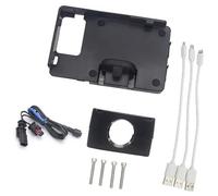 HUVNEXA Soporte for teléfono de Motocicleta, for, for R1200GS LC F800GS, for ADV F700GS R1250GS 12 mm 16 22 navegación for móvil Carga USB Soporte para móvil de Bicicleta(Black 22mm Lossless Cable)