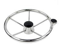 HUVNEXA Volante de barco 5 radios con perilla 13, pulgadas Piezas for barcos ruedas marinas Sistema de timón para barcos marinos