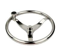 HUVNEXA Volante de barco marino con perilla tuerca acero inoxidable 3 radios 13-1/2 pulgadas Sistema de timón para barcos marinos