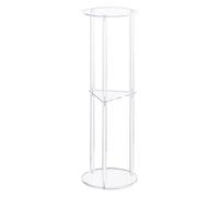 Huvqianu Acrylic Side Mesa, 3 Tier Round End Mesa, Modern Clear Nightstand, Space-Saving Small Desk, Compact & Stylish Design, Perfect for Bedroom Or Living Room, 24x8x8 inch