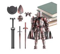 Huvqianu Action Figure Model, Multi Jointed Medieval Knight Full Body Figurine, 5,51 x 5,2 in Flexible Statue with 360 grados Rotating Head, Perfect for Dining Table Display and Collectibles