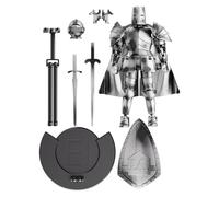 Huvqianu Action Figure Model, Multi Jointed Medieval Knight Full Body Figurine, 5,51 x 5,2 in Flexible Statue with 360 grados Rotating Head, Perfect for Dining Table Display and Collectibles