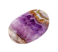Huvqianu Amethyst Thumb Stone, Natural Polished Palm Rock, Small Raw Crystal for Meditation and Yoga, Decorative Healing Pebble, Ideal to Massage, Energy Work, & Relaxation