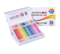 Huvqianu Bolígrafos de pintura acrílica, marcadores de pintura de vidrio, 9.0 x 6.5 pulgadas, punta fina para álbumes de recortes, tinta gruesa de secado rápido, puntas de purpurina 3D para tela