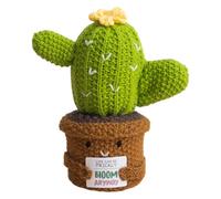 Huvqianu Cactus De Ganchilo Motivador - Planta En Maceta Hecha A Mano - Adorno De Escritorio Hecho A Mano En Forma De Cactus para Niños Adolescentes Y Practicantes De Mindfulness