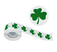 Huvqianu Calcomanías del día de San Patricio, trébol de la suerte, etiquetas adhesivas para amantes del bricolaje, niños, adultos, aula, oficina, hogar, tarjetas de felicitación, sobres, postales