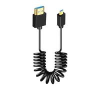 Huvqianu Camera Monitor Cable, Camcorder Screen Cord, 8.66x4.72in High Speed Support Wire, Flexible Spring Stretch, Ultra-Thin Compact Design for Outdoor Photography Setup