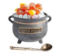 Huvqianu Candy Serving Bowl, Halloween Snack Cauldron, 7.87x6.3x5.91 Inches Multi-Purpose Resin Bowl Stand, Dessert Food Holder for Living Room Counter Picnic Catering Truck, Black