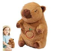 Huvqianu Capybara Breathing Stuffed Animal, Soothing Heartbeat Snuggle Buddy, 11.02in Breathing Otter Sleep Companion with Music and Light, Perfect for, Kids, Boys, Girls