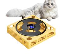 Huvqianu Cat Food Puzzle, Strategy Treat Maze Box, 9.84x9.84in Phonograph Interactive Toy, Turntable Track Puzzle, Enrichment Game Indoor Cats, Mental Stimulation for Kittens