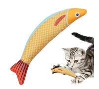 Huvqianu Cat Teething Toys, Indoor Catnip Saury Fish Plush Biting Toy, 8.27x3.15 Inch Kicking, Interactive Catnip Crinkle Toys for Cats of All Breeds, Playtime