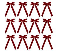 Huvqianu Christmas Tree Bows - 12 Pack Red Decorative Bows, Large Classic Holiday Ornament Set, Elegant Home Decor Accents for Tree Garland Mantel Door Wreath Wall Wrapping Party Displays