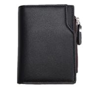 Huvqianu Compact Wallet for Cards, Vertical Card Holder Wallet, Card Case with Zipper, Card Cases Wallet for Men, Travel Wallet for Men, Size 12x10x2cm, Black, Coffee, 1pc, Negro , Se référer au