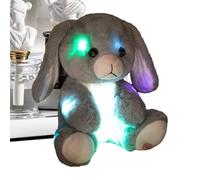 Huvqianu - Conejo luminoso - 24,9 cm, LED con función de cambio de color, con pilas, regalo de colección en juguete para habitación infantil