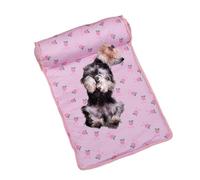 Huvqianu Cooling Dog Bed, Foldable Washable Pet Cooling Mat, Breathable Ice Pad Cushion, 5.91in Cute Sleeping Pad with Pillow Puppies and Kittens, Keeps Cool for Hot Weather