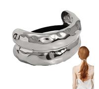 Huvqianu Corbata de pelo de metal, soporte para cola de caballo - Corbata elástica única para el pelo - Manguito para el, cómoda banda para para mujer, novia, madre, esposa