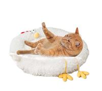 Huvqianu Cute Warming Cat Bed, Thermal Pet Pad for Cats, Self-Heating Cat Mat for Winter, Chick Shaped Winter Cat Warming Bed 24.02x24.02x2.76 Inches for Sofas, Floors, Pet Beds (White)