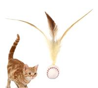 Huvqianu de gato con bola de plumas, bolas de gato juguetes para gatos interiores,Bounce Ball Cat Toy | Juego de cachorros de bola de gatito de salud física