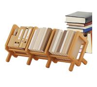Huvqianu Desk Shelf Organizer, Wooden Tilting Bookcase, Space-Saving Multifunctional Design, Compact Small Bookshelf, Ideal para Reading Nook and Work Space Organization