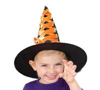 Huvqianu Disfraz de bruja para niña,Accesorios de cuento de de Halloween Fancy Witch Dress Up - Juego de roles, fiesta temática, sombrero de bruja, de escoba para el hogar, la escuela, el escenario