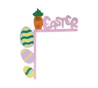 Huvqianu Door Sign, Easter Door Toppers, Wooden Holiday Ornament, Festive Zanrot Egg Window Wall Signs, Multicolor Seasonal Decor for Home, 6,3 x 7,48 pulgadas