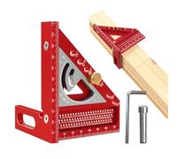 Huvqianu Escuadra de carpintero 3D, regla de dibujo, transportador de carpintería, calibre de aleación de aluminio de alta precisión para construcción, renovación del hogar, fabricación de muebles
