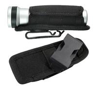 Huvqianu Flashlight Holster, Law Enforcement Pouch, 2,17 × 6,1 pulgadas Reliable 360° Rotating Buckle Cover, Nylon Flashlight Holder for Outdoor, Camping, Backpack, Work Belt, Black