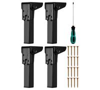 Huvqianu Folding Table Legs, Laptop Desk Supports, 11.81inch Furniture Feet Set, Space-Saving Foldable Design, Rubber Floor Protector Tips for Sofa, Bed, Cabinet, Cupboard, Dresser Repair