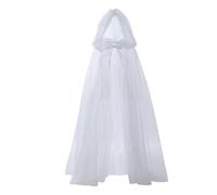 Huvqianu Halloween Hooded Cape, traje largo fantasma capa, Cloak for Adults, Tulle Sheer Cape, Performance Costume Cape, Halloween Costume Accessory, Unisex Ghost Cape, Elegant Cloak