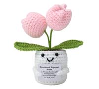 Huvqianu Inspirational Support Plant, Soft Knitted Comfort Doll, Positive Energy Flower Plush, Handmade Crochet Companion, Uplifting Gift for Men and Women, 5.12 Inches