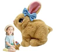 Huvqianu Interactive Bunny Toy, Plush Rabbit Figure, Electronic Pet with Moving Ears, Twitching Mouth and Hopping Motion, Stuffed Animal for Easter Celebration, Playset for Children, Indoor, Outdoor
