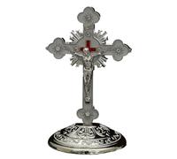 Huvqianu Jesus Cross Statue - Religious Spiritual Figurine, Standing Jesus Decoration, Cross Holiday Display, Elegant Resin Craft with Detailed Design for Bedside, Desk, Desktop, Bathroom, Mante