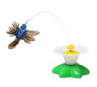 Huvqianu Juguete interactivo para gatos - Mariposa eléctrica de aves estimulantes para gatito,Simulador de caza giratorio 360° | para Caza Ejercicio Gatos Perros Interior Reducción del aburrimiento