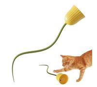 Huvqianu Juguetes automáticos para gatos, juguete eléctrico inteligente de persecución | Pelota portátil recargable por USB con cola para gatos de interior, alivia el aburrimiento y fomenta el juego