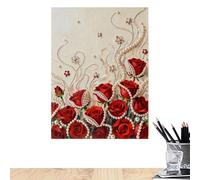 Huvqianu Kit de Pintura para Adultos | 30x40 cm Flor DIY Estética - Pintura con Perlas Coloridas para Principiantes,para Todas las Edades, Decoración del Hogar, Oficina y Pared, Regalos de Viaje y