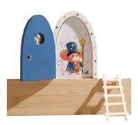 Huvqianu Kit de Puerta de Hadas, Puerta de Hadas pequeña de Madera, decoración del hogar para Ventana, Escuela, Oficina, Dormitorio, Acción de Gracias, decoración de Navidad