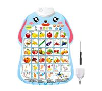 Huvqianu Learning Wall Chart, Chart Alphabet Chart, Interactive Fruit, Vegetable, 20.04x14.96in Number Poster with Sound, Educational Toy for Kids Aged 1-6, Learning Aid