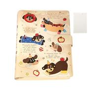 Huvqianu Loose Leaf Notebook, 60-Sheet Refillable Binder, Cute Cartoon Leather Cover, Smooth Writing Paper for Student Learning, Homework, Work Notes, Journaling, Reward Use