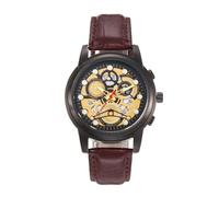 Huvqianu Men Watch Mechanical, Business Leather Strapwatch Date Display, Fashion Accessories Wristwatch, Versatile and Stylish Design For Formal Casual Dress, 50g