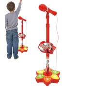 Huvqianu Micrófono con Soporte para - Luminoso inalámbrico - Micrófono Karaoke - Canto portátil con música - Regalo para niñas y niños en casa Viaje cumpleaños