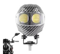 Huvqianu Motorcycle Fog Lights - Waterproof Helmet Shaped LED Spotlight, Double-Color Flash Driving Light, High Brightness Auxiliary Lamp for Night Riding, Road Touring Adventure