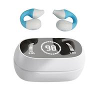 Huvqianu Open ear Earbuds, Wireless Clip on Headphones, Secure Fit Audio, Sweatproof Waterproof Design, Long Battery Life for Running, Workouts & Daily Commuting