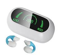 Huvqianu Open ear Earbuds, Wireless Clip on Headphones, Secure Fit Audio, Sweatproof Waterproof Design, Long Battery Life for Running, Workouts & Daily Commuting