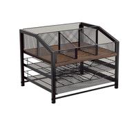 Huvqianu Organizador de Cápsulas de Café | Estante Cajón Metálico y de Madera Gran Capacidad | Contenedor para Cápsulas,para Encimera, Armario, Escritorio, Pared, Cocina, Hogar, Bar, Cafetería,