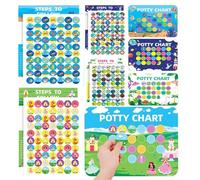 Huvqianu Panel De Entrenamiento Para Orinal | Juego De 4 Paneles Divertidos Con Pegatinas Para Niños,Calendario Reutilizable De Refuerzo Positivo Para Seguimiento | Padres y Maestros de Niñas y Niños