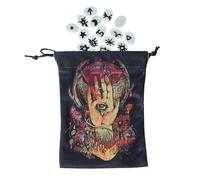 Huvqianu para Tarjetas de Tarot con cordón, de Terciopelo para Joyas, Organizador Impreso, Accesorio de adivino para runas, Joyas, Adolescentes, Adultos, Viajes, reuniones, Noches de Juego