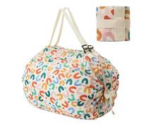 Huvqianu - plegable para compras, reutilizable, 15.71 in Heavy Duty Washable Organizer, Eco Friendly Storage Solution for Farmers Market, Camping, Laundry, Supermarket, Vacation Use, multicolor