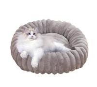 Huvqianu Plush Cat Bed, Round Plush Pet Bed, Cat Couch Bed, Donut Shape Pet Bed, Washable Cat Bed, Soft Dog Bed for Small Dogs, Comfortable Dog Bed, Round Dog Bed, Soft Cat Bed, Non-Slip Pet Bed